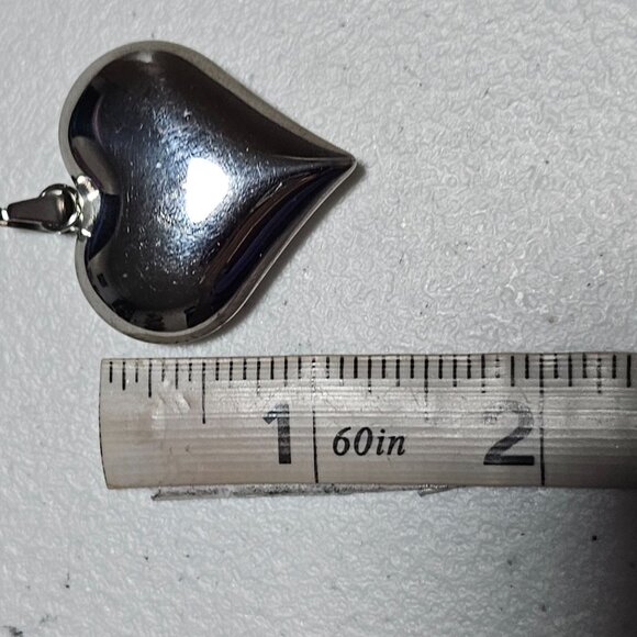 Elegant Heart Pendant Silver Tone DIY Necklace Metal Charm Minimalist Jewelry - Picture 4 of 4